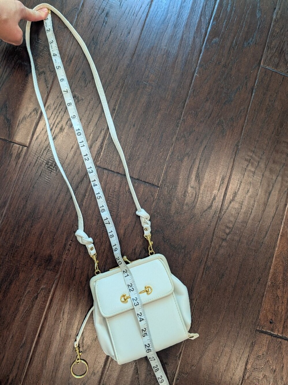 Women's White Mini Crossbody Wallet Bag with Gold Hardware - Picture 2 of 11